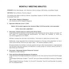 Monthly Meeting Minutes Format Generic Business Agenda Template Word