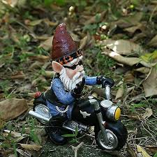 Garden Gnome Riding Motorcycle Funny
