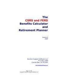 The Csrs And Fers Benefits Calculator And Retirement Planner V8