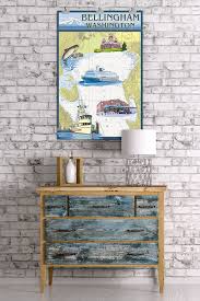 Details About Bellingham Wa Nautical Chart Lp Artwork Posters Wood Metal Signs