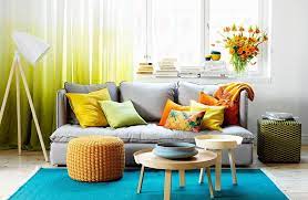 colourful living room with turquoise