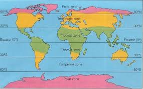 Map Of World Zones And Degrees Sc 5 E 7 6 Describe
