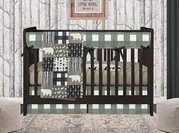 Bear Crib Bedding Set Baby Boy Green