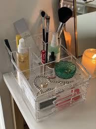 bino the free spirit 8 compartment acrylic makeup and jewellery organiser with 2 removable drawers