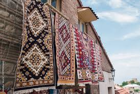traditional georgian carpet hanging on