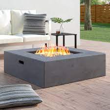 The warmth of a fire pit will instantly cozy up any outdoor room. Wade Logan Olivet 12 H X 39 W Propane Outdoor Fire Pit Table Reviews Wayfair