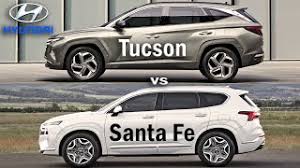 Well, they're a few feet apart on dealers' lots and even closer on our tcc rating scale. 2021 Hyundai Tucson Vs Hyundai Santa Fe Santa Fe Vs Tucson Suv Compare Youtube