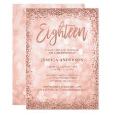 Find & download free graphic resources for birthday background. Rose Gold Faux Glitter Lights 18th Birthday Invitation Zazzle Com 18th Birthday Cards Birthday Invitations 18th Birthday