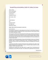 salary increment recommendation letter