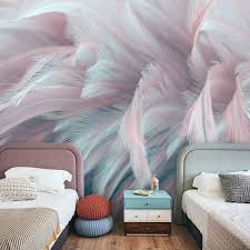 3d Colorful Feathers Wallpaper Wall