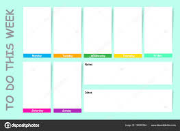 Week Schedule Chart Notes Ideas White Charts Each Day Week