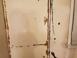 removing thick adhesive from plaster walls