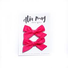Mini Knot Piggie Clips Pink Corduroy Ellia May Designs