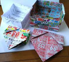 チラシで紙箱（懐かしいあの箱！）☆簡単工作☆おうちで過ごそう origami | はにゃ！☆手作りおもちゃ箱☆（牛乳パック等で簡単工作）