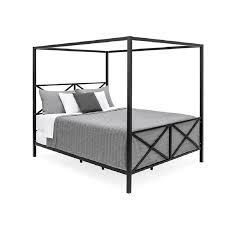 Shop wayfair for all the best canopy queen size beds. Modern Simple Industrial 4 Post Queen Sized Canopy Black White Study Metal Bed Frame Buy Metal Bed 4 Post Bed Frame Queen Canopy Bed Product On Alibaba Com