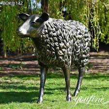 Bronze Sheep Statue Garden Decor