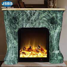 Green Pattern Marble Fireplace Marble