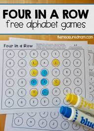 four in a row alphabet games the