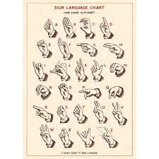 Details About Sign Language Alphabet Chart Vintage Style Poster Ephemera