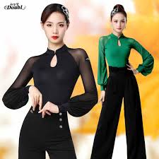 She is fond of accessories which looks fashionable. Doubl High Quality Fashion Modern Dance Top Women Latin Dance Costumes Wear Body Suit Adult Sexy Social Dance High Collar Dance Latin Aliexpress