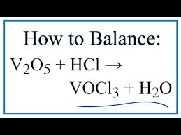 how to balance v2o5 hcl vocl3 h2o