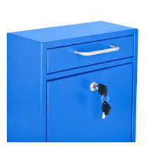 Medium Ultimate Blue Wall Mounted Mail Box With Suggestion Cards Adiroffice