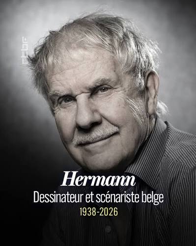 RTBF - Le dessinateur et scénariste belge Hermann Huppen, créateur notamment de la BD Jeremiah, est décédé à 87 ans. Il avait reçu le Grand Prix d'Angoulême en 2016. Plus d'infos /