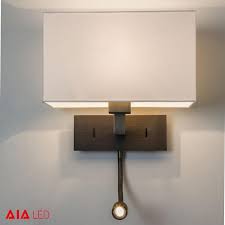Square Cloth Shade Flexible Wall Lighting Inside Bedside Wall Light For Guest Room