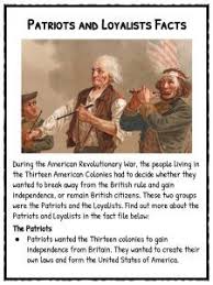 And its not the football patriots. Patriots Vs Loyalists Worksheets Facts And Definition American Revolution Lessons American Revolution American Revolution Middle School