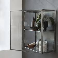Riley Small Zinc And Glass Wall Cabinet