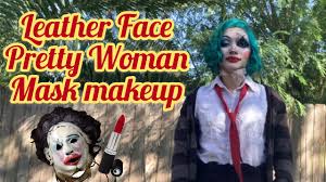 leather face pretty woman mask makeup