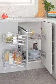 Sliding cabinet basket for bathroom, pull out storage drawer shelves for under kitchen sink or limit space, long 14.8in by wide 6in by hight 4.4in, grey Pimp Your Kitchen With Wireware Kaboodle Kitchen