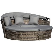 Rattan Outdoor Round Sofa Bed
