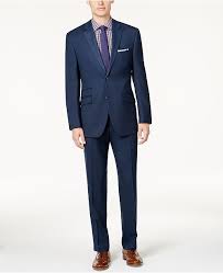 Portfolio Mens Slim Fit Blue Sharkskin Suit