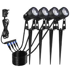 4 X Outdoor Garden Led Spike Lights