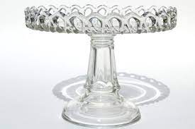 Vintage Clear Glass Cake Stand Open