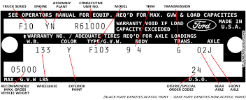 Decoding 73 79 Ford Truck Vin Tags