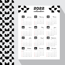 Beautiful 2022 Wall Calendar With Black