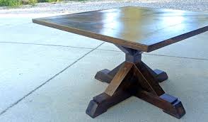 4x4 x base pedestal dining table with