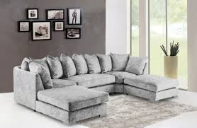If you are shopping for living room seating options, sectional sofas, loveseats, and chaises are some of the choices available. Large Corner U Shape Sofa Silver Chenille Fabric Handmade In The Uk For Sale Online Ebay