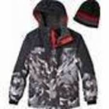 Details About 135 Boys Zeroxposur Black Gray Hooded Winter Snow Board Ski Jacket Sz 18 20