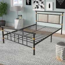 Kahomvis Black Queen Size Metal Bed
