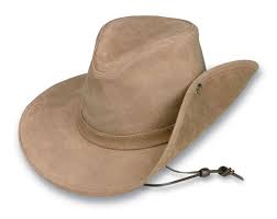 Minnetonka 9541 Aussie Hat With Side Snap Tan Rough Leather