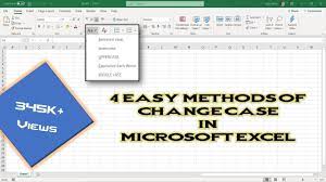 change case of text in excel tutorial