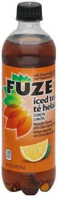 fuze lemon iced tea 20 oz nutrition