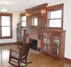 craftsman fireplace with built ins on