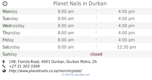 planet nails durban opening times