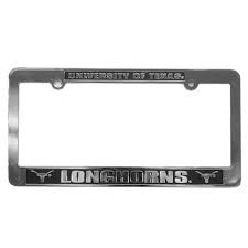 longhorns silver license plate frame