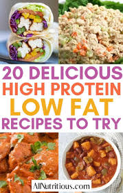 Check out these 43 recipes for high protein meals that anyone can cook! 20 Great High Protein Low Fat Recipes All Nutritious
