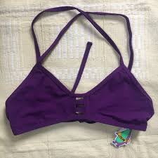 Nwt Jolyn Tomcat Bikini Tie Back Top Purple Sz L Nwt